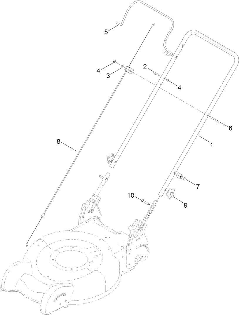 Handle Assembly Diagram and Parts List for 10630 (313000001 - 313999999)(2013) Lawn Boy Lawn Mower